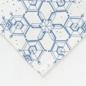 Graue Schneeflocken auf weißem Grund Fleecedecke (Ecke)