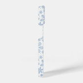 Graue Schneeflocken auf weißem Grund iPhone Hülle (Rechte Seite)