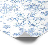 Graue Schneeflocken auf weißem Grund Poster (Ecke)
