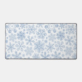 Graue Schneeflocken auf weißem Grund Schreibtischunterlage (Vorderseite)