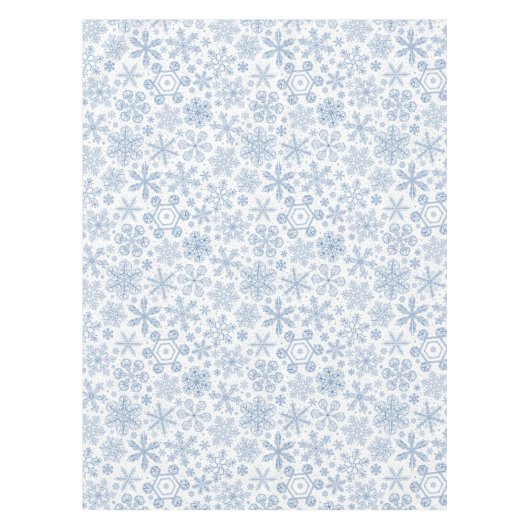 Graue Schneeflocken auf weißem Grund Tischdecke (Vorderseite)