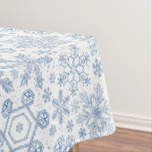 Graue Schneeflocken auf weißem Grund Tischdecke (Beispiel)