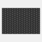 Graue Schneeflocken Geschenkpapier Set (Vorderseite)