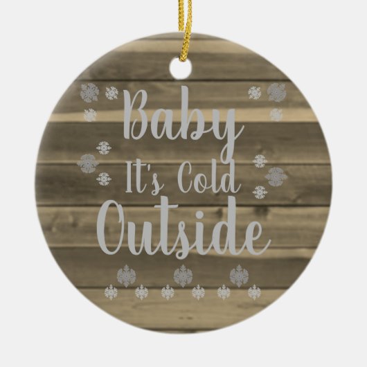 Graue Schneeflocken Keramik Ornament (Vorne)