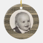 Graue Schneeflocken Keramik Ornament (Hinten)