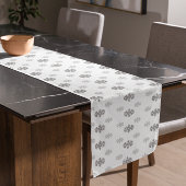 Graue Schneeflocken Kurzer Tischläufer