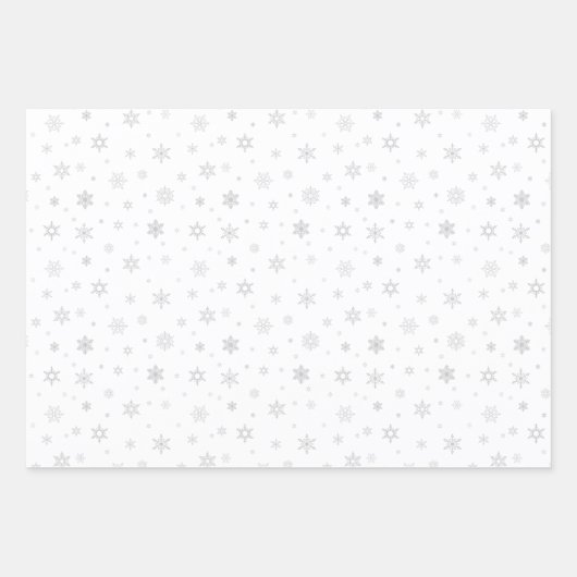 Graue Schneeflocken Niedliches Wintermuster Geschenkpapier Set (Vorderseite 3)