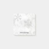 Graue Schneeflocken Snow Personal Post It Note Pad Post-it Klebezettel (Vorderseite)