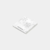 Graue Schneeflocken Snow Personal Post It Note Pad Post-it Klebezettel (angewinkelt)