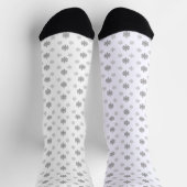 Graue Schneeflocken Socken (Oben)