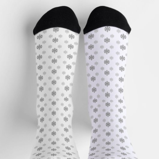 Graue Schneeflocken Socken (Oben)