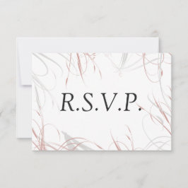 Graue Schnörkel und blütige Wirbel HochzeitsrSVP RSVP Karte