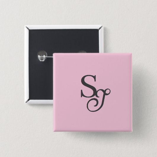 Graue Schrift Anfangsfarbe Rosa Button (Vorne & Hinten)