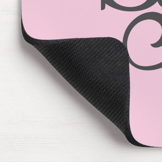 Graue Schrift Anfangsfarbe Rosa Mousepad (Ecke)