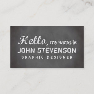 Graue Schultafel-schicke Grafikdesigner-Hello Visitenkarte