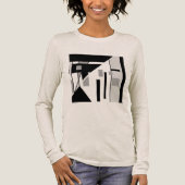 Graue schwarz geometrische Slanted MCM Abstrakte K Tri-Blend Shirt (Vorderseite)