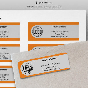 Graue Schwarz Orange Ihre Logo Company Rücksendead