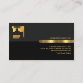 Graue Schwarz-Säulen-Gold-Wasserklemme Visitenkarte (Rückseite)