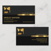 Graue Schwarz-Säulen-Gold-Wasserklemme Visitenkarte (Vorne/Hinten)