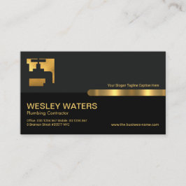 Graue Schwarz-Säulen-Gold-Wasserklemme Visitenkarte