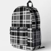 Graue Schwarz-weiße Flannel Kariertes Tartan Desig Bedruckter Rucksack