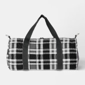 Graue Schwarz-weiße Flannel Kariertes Tartan Desig Duffle Bag (Vorderseite)