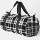 Graue Schwarz-weiße Flannel Kariertes Tartan Desig Duffle Bag