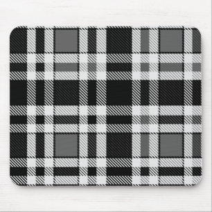 Graue Schwarz-weiße Flannel Kariertes Tartan Desig Mousepad