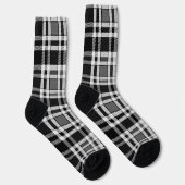 Graue Schwarz-weiße Flannel Kariertes Tartan Desig Socken (Rechts)