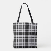 Graue Schwarz-weiße Flannel Kariertes Tartan Desig Tasche (Rückseite)