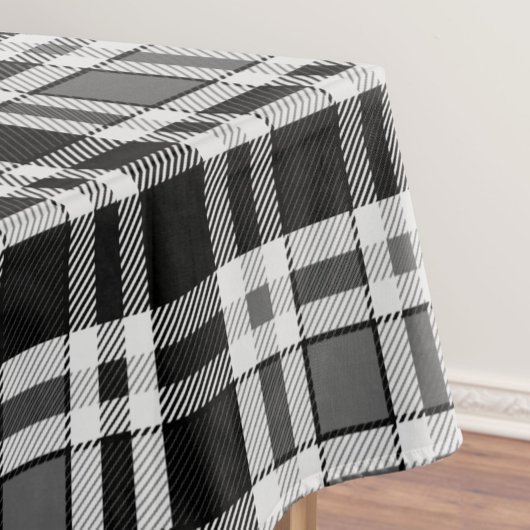 Graue Schwarz-weiße Flannel Kariertes Tartan Desig Tischdecke