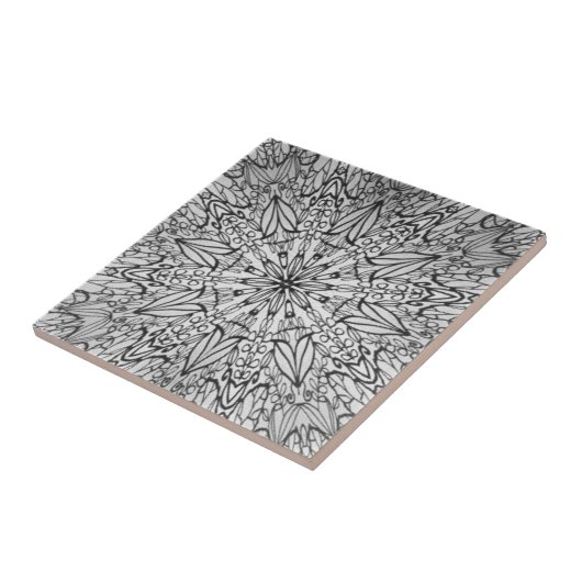 Graue, Schwarz-weiße Keramik Fliese (Seite)