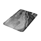 Graue Schwarz-weiße Marmorplatte Agate Silver Glit Badematte (Schrägansicht)