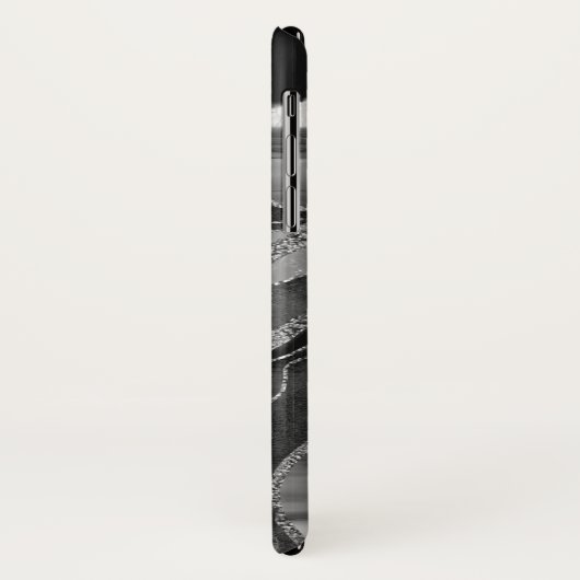 Graue Schwarz-weiße Marmorplatte Agate Silver Glit Case-Mate iPhone Hülle (Hinten/Links)