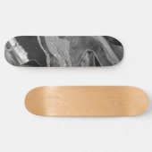 Graue Schwarz-weiße Marmorplatte Agate Silver Glit Skateboard (Horizontal)