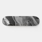 Graue Schwarz-weiße Marmorplatte Agate Silver Glit Skateboard (Horizontal)