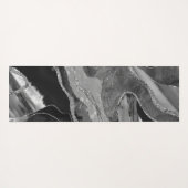 Graue Schwarz-weiße Marmorplatte Agate Silver Glit Yogamatte (Rückseite (Horizontal))