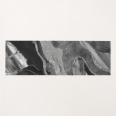Graue Schwarz-weiße Marmorplatte Agate Silver Glit Yogamatte (Vorderseite (Horizontal))