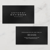 Graue Schwarz-weiße, moderne, übersichtliche Visit Visitenkarte (Vorne/Hinten)