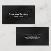 Graue Schwarz-weiße Monogram Manager-Visitenkarte Visitenkarte (Vorne/Hinten)