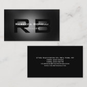 Graue Schwarz-weiße Monogram Manager-Visitenkarte Visitenkarte (Vorne/Hinten)