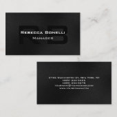 Graue Schwarz-weiße Monogram Manager-Visitenkarte Visitenkarte (Vorne/Hinten)