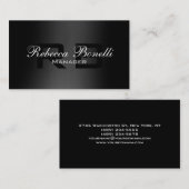 Graue Schwarz-weiße Monogram-Visitenkarte Visitenkarte (Vorne/Hinten)