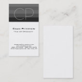 Graue, Schwarz-weiße Monogramm-Visitenkarte Visitenkarte (Vorne/Hinten)