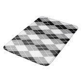 Graue Schwarz-weiße Raute Diamond Design Badematte (Schrägansicht)