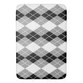 Graue Schwarz-weiße Raute Diamond Design Badematte (Vorderseite Vertikal)