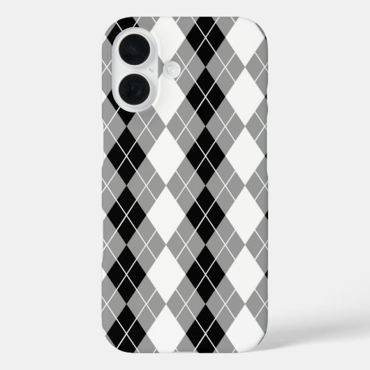 Graue Schwarz-weiße Raute Diamond Design Case-Mate iPhone Hülle (Rückseite)