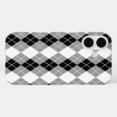 Graue Schwarz-weiße Raute Diamond Design Case-Mate iPhone Hülle (Rückseite (Horizontal))