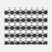 Graue Schwarz-weiße Raute Diamond Design Fleecedecke (Vorderseite (Horizontal))