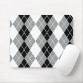 Graue Schwarz-weiße Raute Diamond Design Mousepad (Mit Mouse)